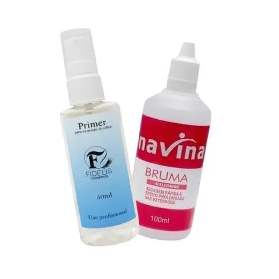 Kit Primer Fidelis + Bruma Navina Para Extensão De Cilios Uso Profissional