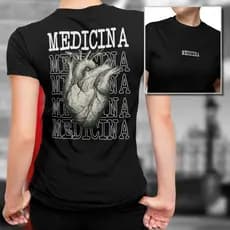 Camiseta Feminina Medica 100% Algodão Manga Curta Gola Redonda Varias Cores