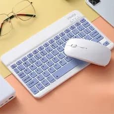 Kit Teclado e Mouse Sem Fio Bluetooth Colorido Macaron Para PC iPad Table sem fio para android ios windows VOLTIK