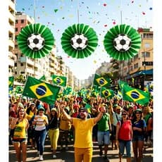 3 Peças Bola De Favo De Mel Para Decoração De Copa Do Mundo