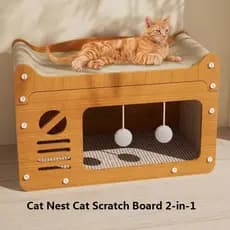 Tábua de Arranhões para Gatos de Camada Dupla, Cama para Gatos, Casa de Papelão Ondulado Grande, Brinquedo Universal