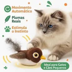 Brinquedo Pássaro Elétrico p/ Gatos c/ Infravermelho Automático - Antitédio