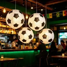 Peças Bola Favo de Mel Decoração Copa do Mundo 2026 - Enfeite Festa Futebol Brasileiro Pendurar