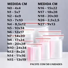 Saco Zip Hermético Abre e Fecha - C/  Unidades Escolha e Tamanhos - Qualidade Grosso