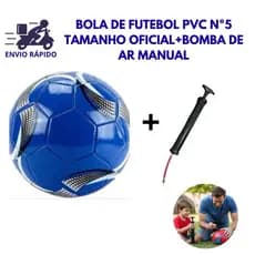 Bola Futebol nº5 Oficial + Bomba de Encher Manual Treino Jogo Campo Quadra Adulto Infantil