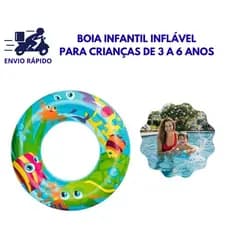 Boia Redonda Inflável 56cm Infantil Resistente Para Crianças Piscina e Praia