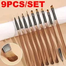 Kit 9 Pincéis Para Arte De Unhas Conjunto De Ferramentas Desenho De Polimento De Gel acrílico para pintura UV,