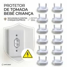 Kit 6/12/24/36 Protetor Tomada Criança e Bebê Segurança Contra Choque Elétrico Protecao Infantil Pino