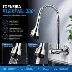 Inox Prata Torneira Cozinha parede chuveiro com rotação de 360° Cozinha Luxo Parede Promoção