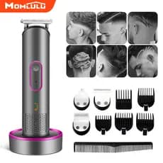 MOMLULU M1 Máquina De Cortar Cabelo Profissional à prova d'água Sem Fio Aparador de barba Com Base De Carregamento