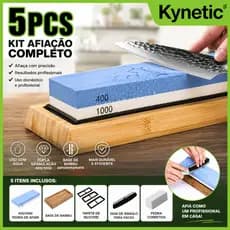 Kit De Pedra De Afiar Dupla Face De 5 Peças – Grão 400/1000 – Para Facas e Lâminas Profissionais
