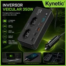 Inversor De Carro 350W 12V A 110V/220V Com Caminhão USB E PD3.0 Tipo C