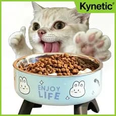 Comedouro Inox Elevado para Gatos – Tigela Removível, Anatômica e Fácil de Lavar