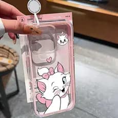 Capa 3 Em 1 Capinha Gata Marie Para iPhone 17 Air 16 15 14 13 12 11 Pro Max Plus Normal Transparente Anti-Impacto HB077