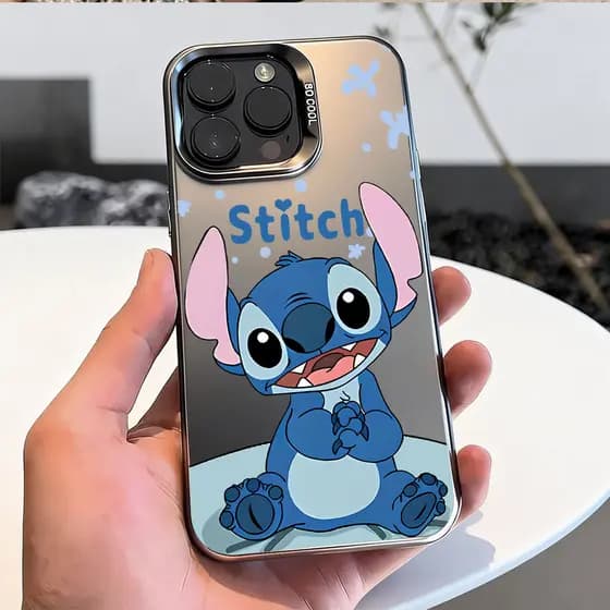Capinha iPhone Capinhas Diferentes Capa iPhone Espelhada Stitch Desenho Para 17 16 15 14 13 12 11 Pro Max CY
