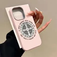 Capinha São Bento Para iPhone 11 12 13 14 15 16 Plus 17 Air Pro Max Capa De Silicone Fofa E Anti-quedas GL201