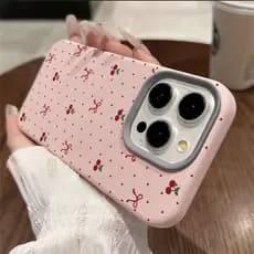 Capinha Estampa De Cerejas Para iPhone 11 12 13 14 15 16 Plus 17 Air Pro Max Capa De Silicone Fofa E Anti-quedas GC019