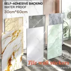 Placa Adesiva Marmorizada 30cmX60cm/60cm x 60cm Revestimento Flexivel Quarto E Lavabo Luxo