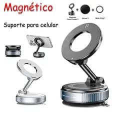 Suporte Magnético Veicular Premium - Fixação Extra Forte 360 Graus Universal