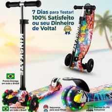 Patinete De Criança Dobrável Portátil Com Rodas De Led Coloridas Presente Ideal