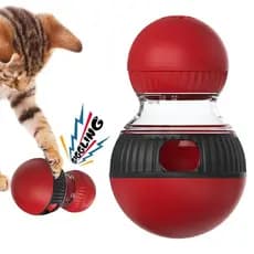Porta Petisco Para Gatos Brinquedo Giratorio Automatico Que Solta Racao Com Som Chocalho Interativo Pet