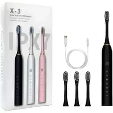 Escova De Dente Elétrica Ultrassônica Recarregável IPX7 + Brinde Refis [BIVOLT]