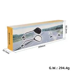 Par Retrovisor Espelho de Guidão Articulado com Refletor P/ Bicicleta Elétrica Moto Scooter