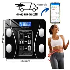 Balança Digital Bioimpedância Inteligente Bluetooth App Android iOS Até 180kg
