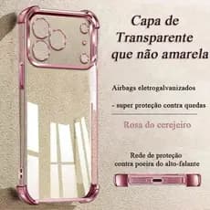 Fino e Leve! Não Engorda o Celular Capa Capinha Para iPhone 16 15 14 Plus 13 12 11 Pro Max Airbag Anti-Queda 4 Cantos
