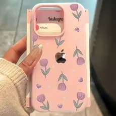 Brinde Metal Incluso Sem Custo Extra Capa Capinha Para iPhone 16 15 14 Plus 13 12 11 17 Air Pro Max Coração Tulipa