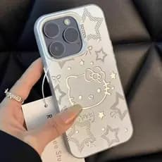 Visual Elegante e Sofisticado Capa Capinha Para Samsung A23 A32 A34 A35 A36 A52 A54 A55 Bonito Arco Hello Kitty