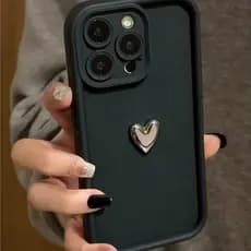 Capinha Capa Para Motorola Moto G10 G14 G22 G24 G34 G35 G53 G54 G75 G15 G60 Silicone Anti-Impacto 3D Prata Amor Coração