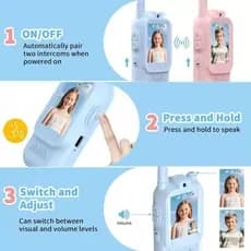 Walkie Talkie Infantil Com Câmera E Tela LCD 400m 3 Modos De Voz