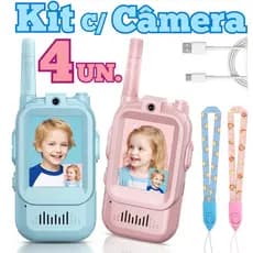 Walkie-Talkie Infantil Com Vídeo , Rádio De Comunicação Sem Fio , Tela LCD , 3 Modos De Voz , Alcance De 400 M