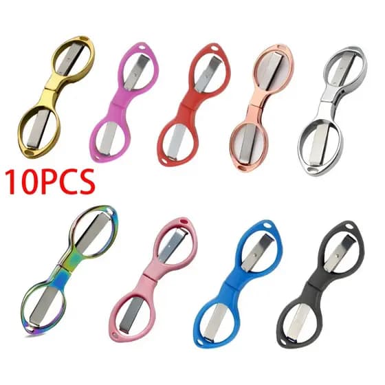 Kit 10 Tesoura Dobrável Portátil Bolso Retrátil Reforçado