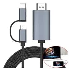 Cabo Adaptador Micro Usbc Hdmi Ld39 Cel Sem Mhl Espelha