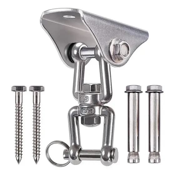 Suporte Teto Giratório Cadeira Balanço Rede Inox Cap. 400kg
