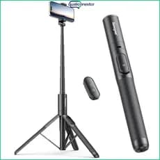Tripé de 60 polegadas/155 cm, controle remoto sem fio, compatível com todos os telefones celulares, adequado para fotogr