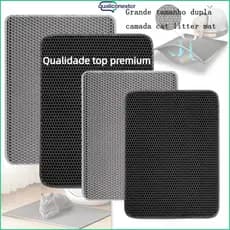 Almofada de areia para gatos de 78 x 62 cm, Material de camada dupla de Silicone EVA, lavável à prova d'água, limpa e co