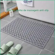 Tapete de massagem para pés de banheiro, antiderrapante, ventosa, antiderrapante e drenagem rápida-36x70cm