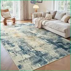 Tapete de área de sala de estar, 2m * 3m, tamanho grande, macio, lavável à máquina, estilo abstrato moderno, antiderrapa