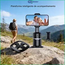 Smart AI Follow Cabeça de clipe para celular, celular 360° Rotação, pode controle de gestos para fotografia, vídeo