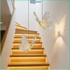 LED Tricolor borboleta lâmpada lustre moderno simples cabeceira quarto lâmpada do teto lâmpada decorativa