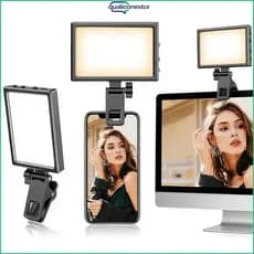 Luz para Selfie, luz para celular com clipe traseiro dianteiro, 80 luzes portáteis LED, 3 modos, luz de preenchimento re