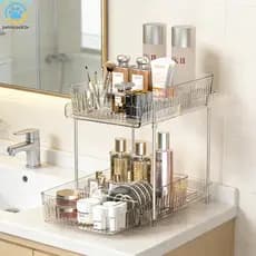 Caixa de armazenamento de prateleira extraível em camadas, adequada para armazenamento diário de cosméticos, cozinha, es
