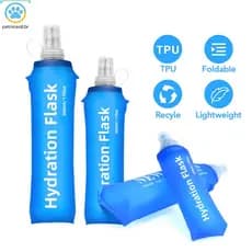 Garrafa de água dobrável macia de Silicone 500ml - estilo esportivo, adequada para corrida, atividades ao ar livre e via
