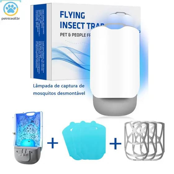 Lâmpada pegajosa destacável para matar mosquitos, luz roxa, coletor de moscas, plugue + remendo, luz azul/ultravioleta,