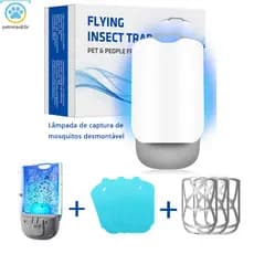 Lâmpada pegajosa destacável para matar mosquitos, luz roxa, coletor de moscas, plugue + remendo, luz azul/ultravioleta,
