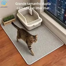 EVA 78 x 62cm Cat Litter Mat Washable Double Layer Cat Litter Box Compatible