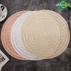 Tapete de mesa americano para placa de mesa, conjunto de 3/6 peças, Design redondo de moda, à prova d'água, Anti-escalda